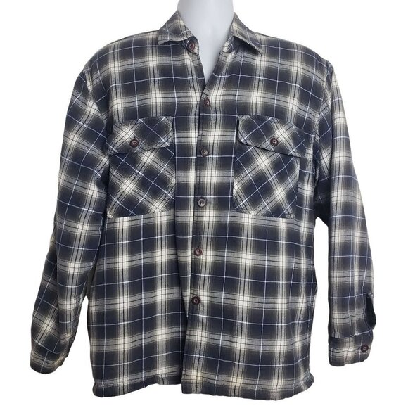 CE Schmidt Workwear Plaid Shacket Cotton Quilted Lined Blue Mens Medium - Picture 2 of 10